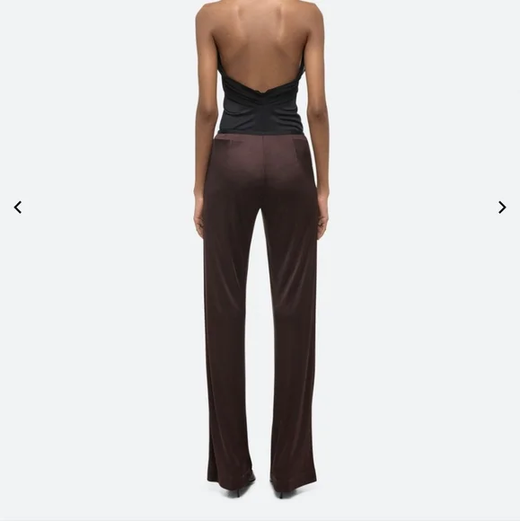 NWT HELMUT LANG fluid car trousers Pants Size L Brown Mushroom - Picture 3 of 14